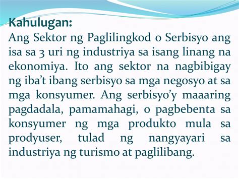 poster tungkol sa sektor ng paglilingkod|Aralin 2: Sektor ng Paglilingkod PAMBUNGAD AT MGA POKUS .